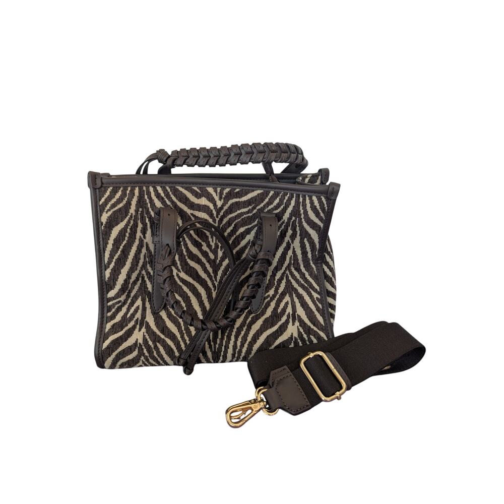 Brown & Ivory Zebra Style Crossbody/Handbag. Moda Luxe. All New Materials